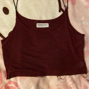Project Social T Maroon Crop Top